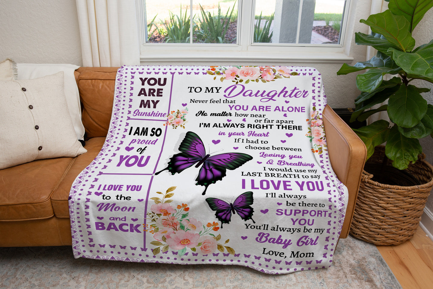 To My Daughter from Mom My Sunshine Blanket 50x60