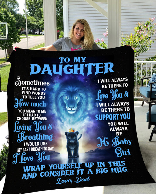 To My Daughter from Dad - Wrap Yourself Fleece Blanket 50x60
