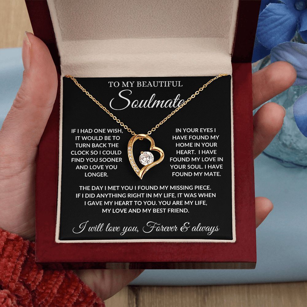To My Soulmate - In Your Heart - Forever Love Necklace