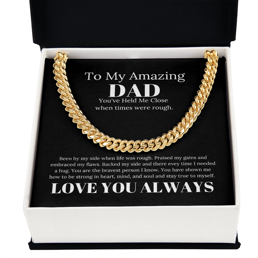 To My Amazing Dad By My Side Cuban Link Chain