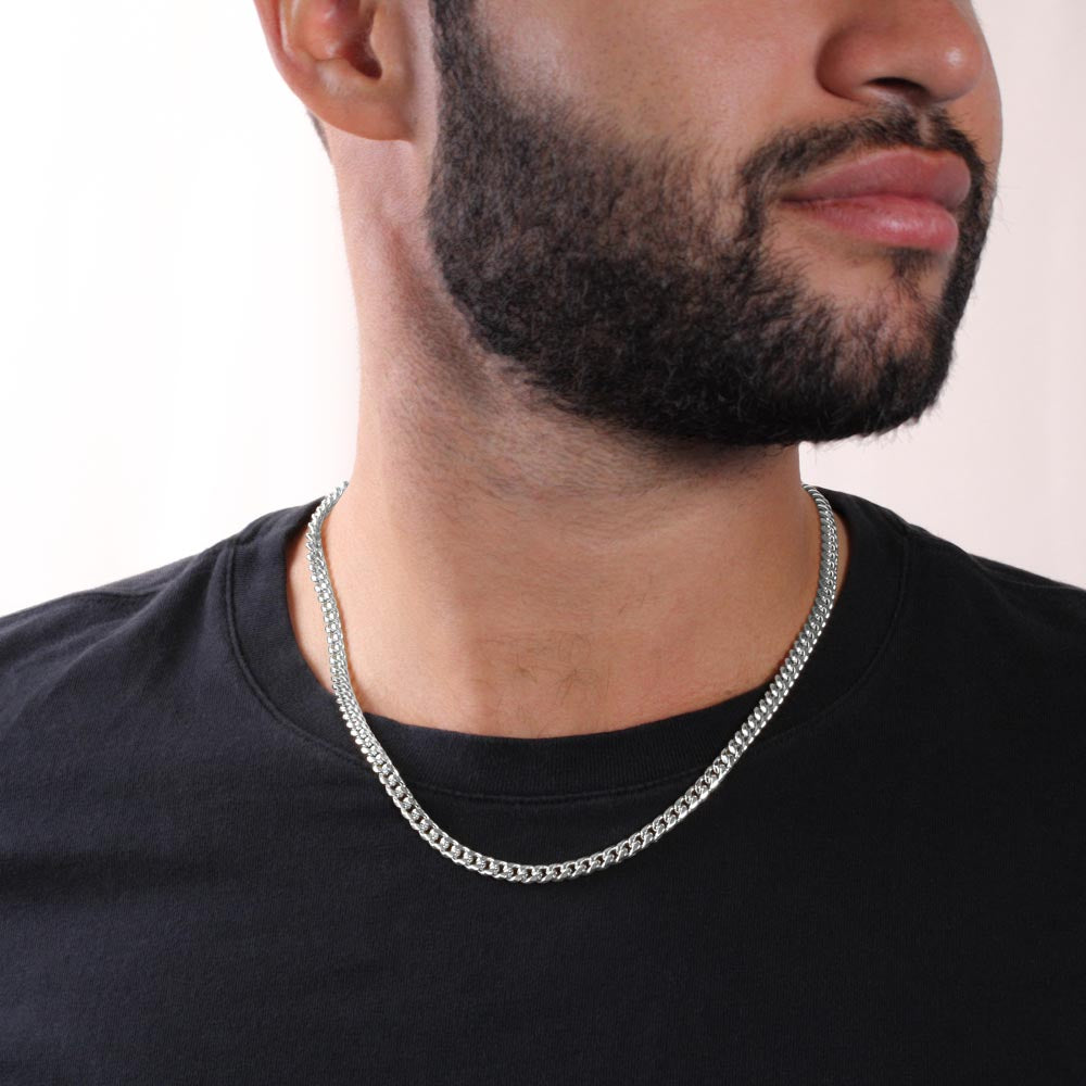 To My Son Never Feel Alone Cuban Link Chain Necklace