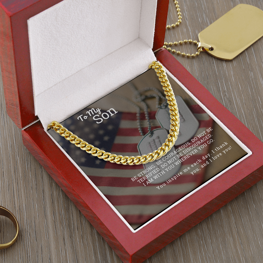 To My Son Be Strong Cuban Link Chain