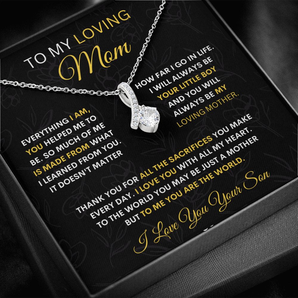 To My Loving Mom You Are the World Alluring Beauty Necklace