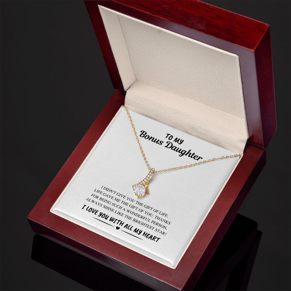 To The Best Bonus Daughter Gift of You Alluring Beauty Necklace
