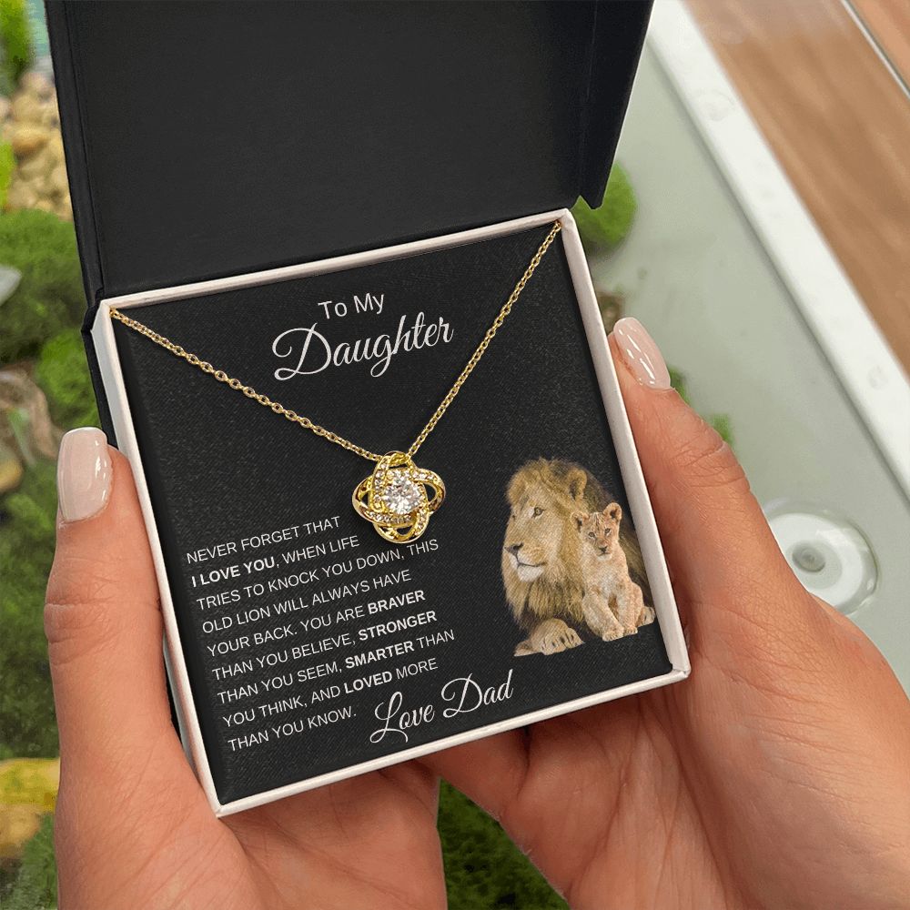 To My Daughter From Dad Love Knot Necklace
