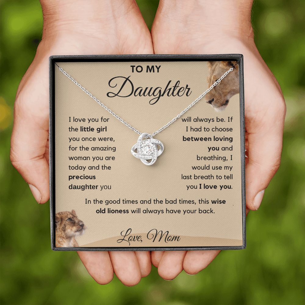 To My Daughter - Always Have Your Back - Love Knot Necklace