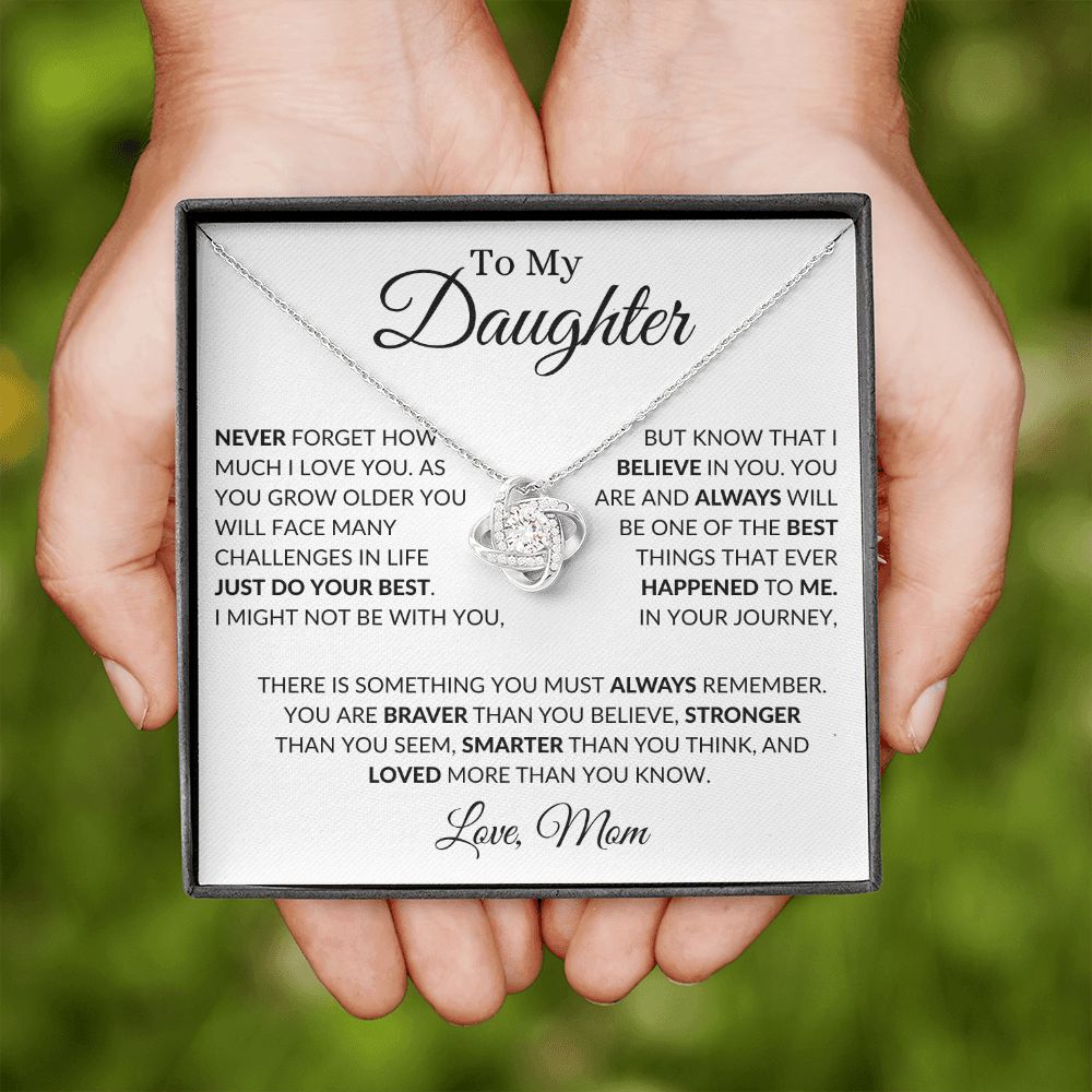 To My Daughter I Love You - Mom - Love Knot Necklace