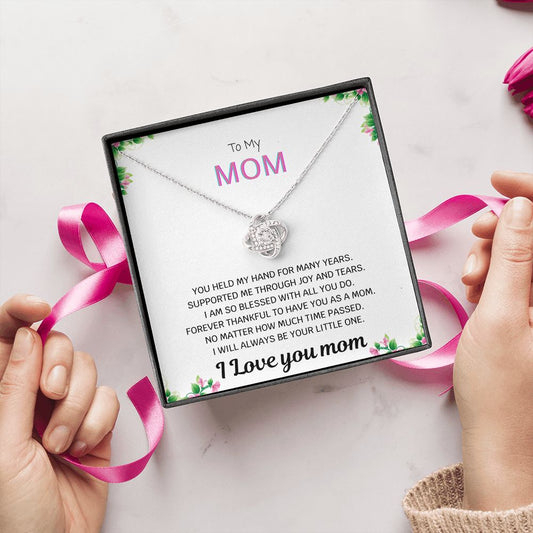 To My Mom Forever Thankful Love Knot Necklace