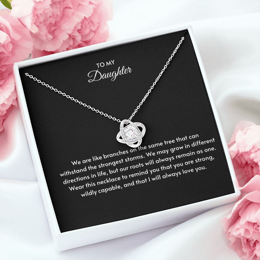 To My Daughter Directions In Life Love Knot Necklace