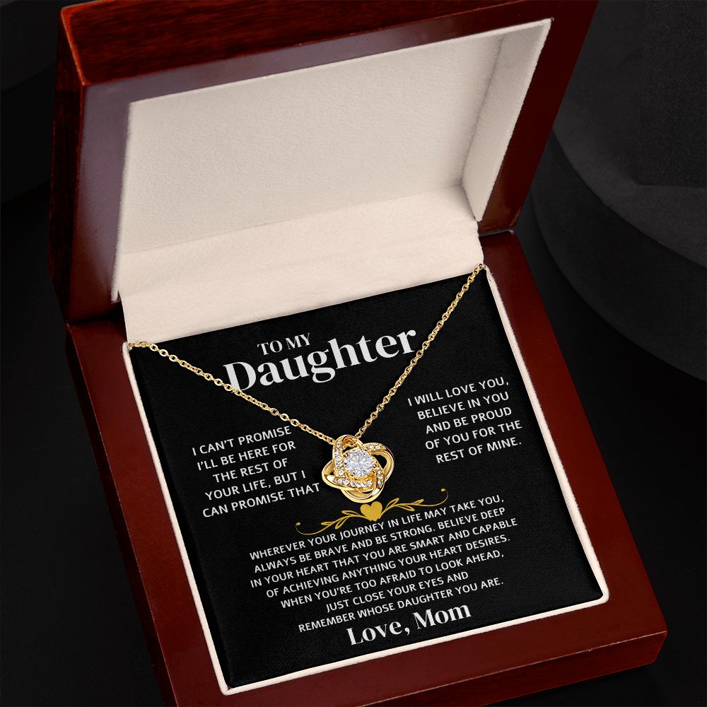 To My Daughter - Promise - Love Knot Necklace