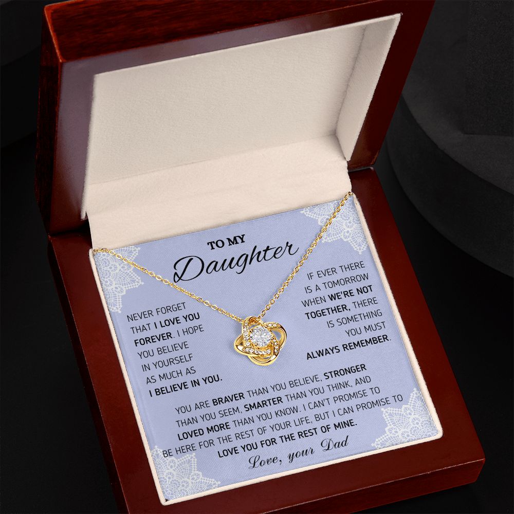 To My Daughter - Remember Your Dad - Love Knot Necklace