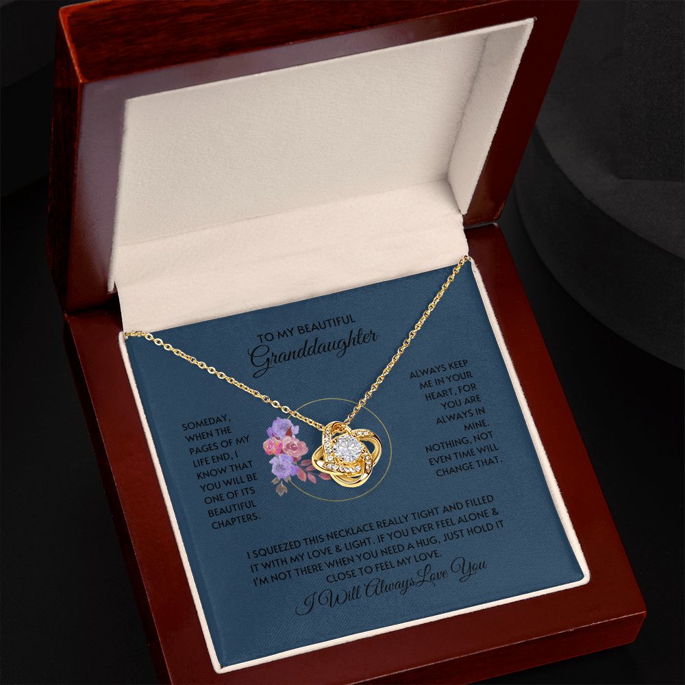 To My Beautiful Granddaughter Beautiful Chapters Love Knot Necklace