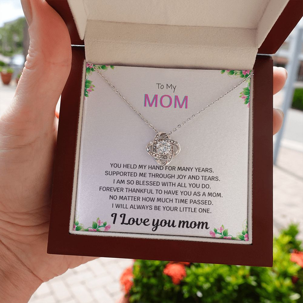 To My Mom Forever Thankful Love Knot Necklace