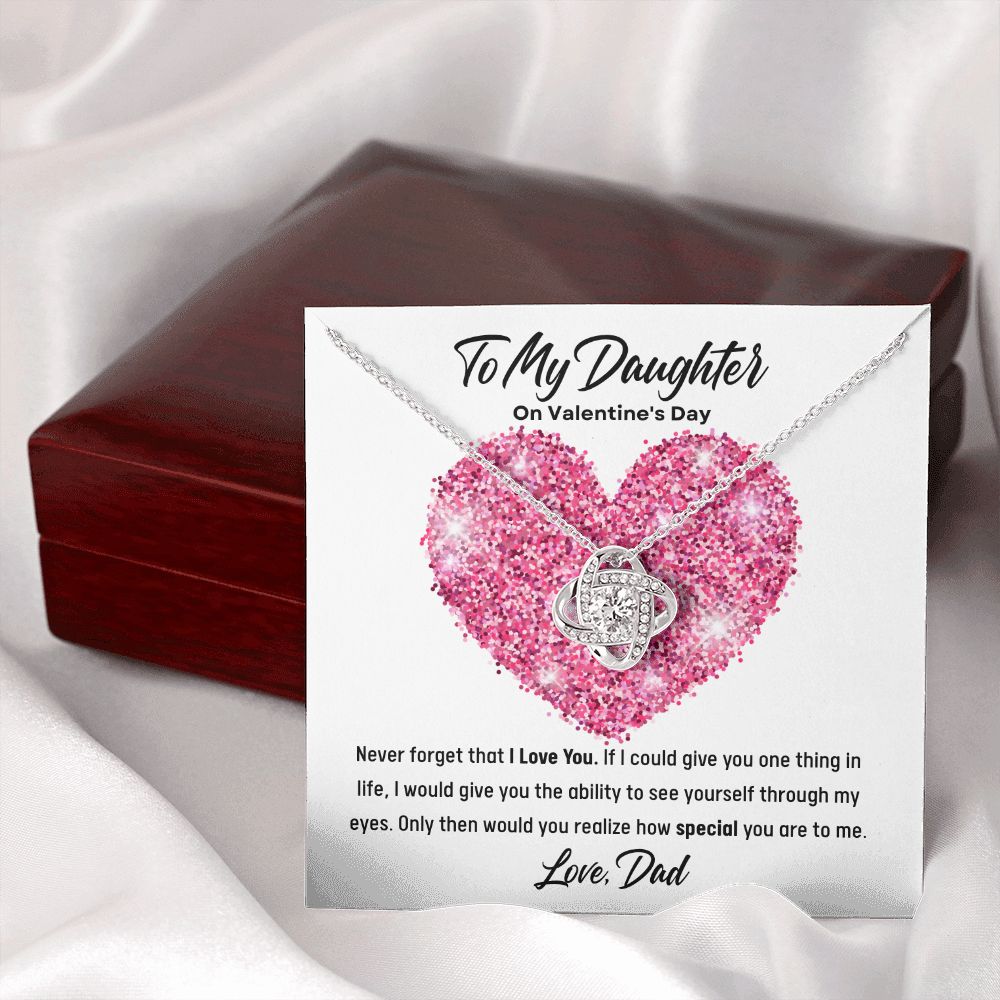 To My Daughter - Special To Me - Dad - Love Knot Necklace