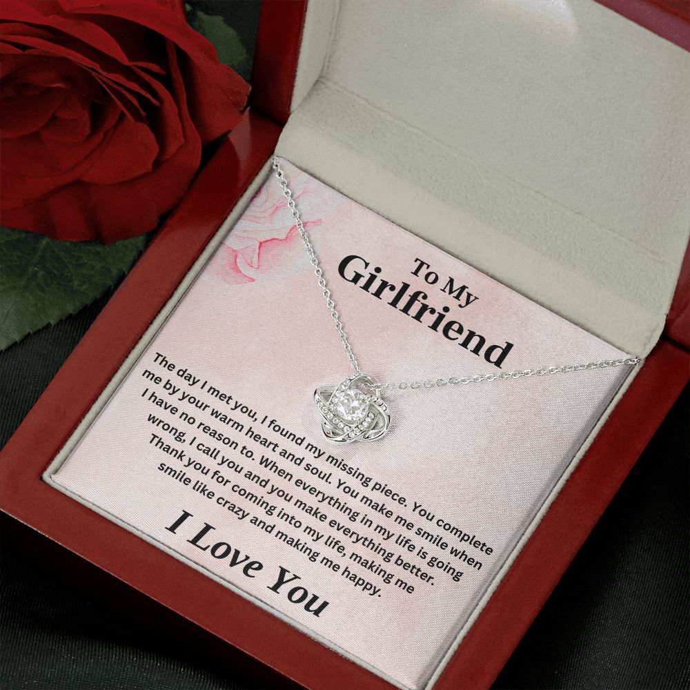 To My Girlfriend - Make Me Smile - Love Knot Necklace