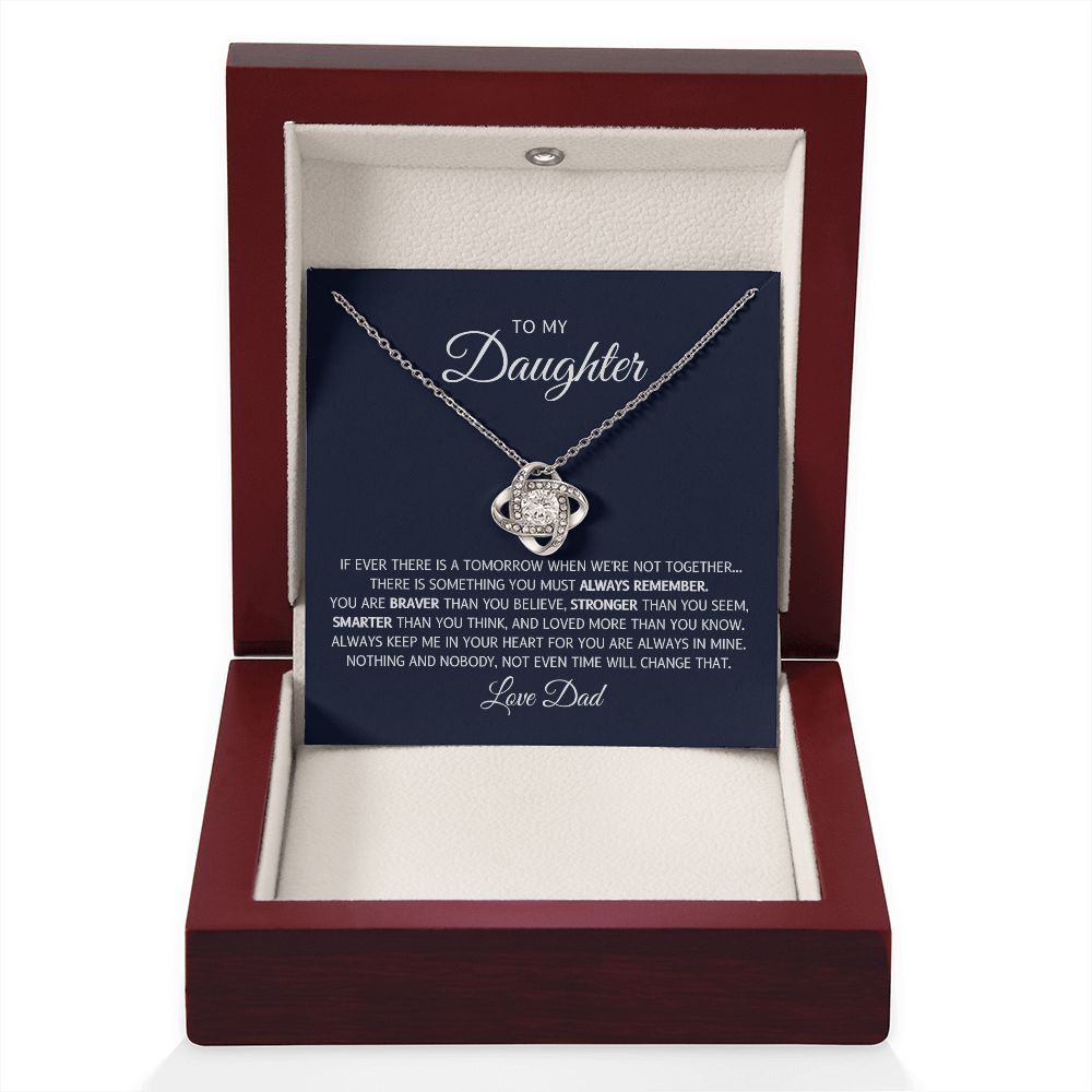 Daughter - Dad Loved More - Love Knot Necklace