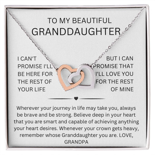 Beautiful Granddaughter - Journey - Interlocking Hearts Necklace