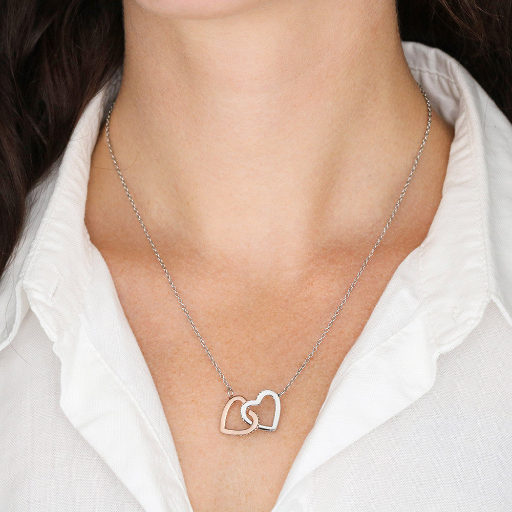 To My Beautiful Daughter Believe In You Interlocking Hearts Necklace