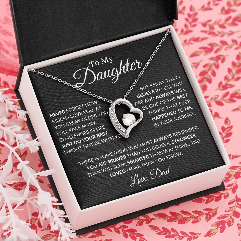 To My Daughter I Love You - Dad - Forever Love Necklace