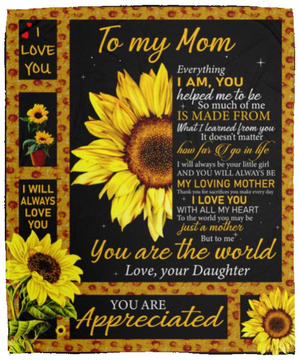 To My Mom from Daughter - My Heart Plush Fleece Blanket - 50x60