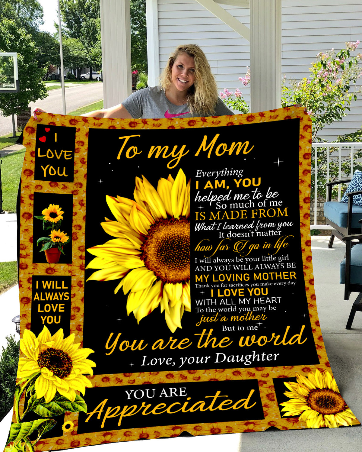 To My Mom from Daughter - My Heart Plush Fleece Blanket - 50x60