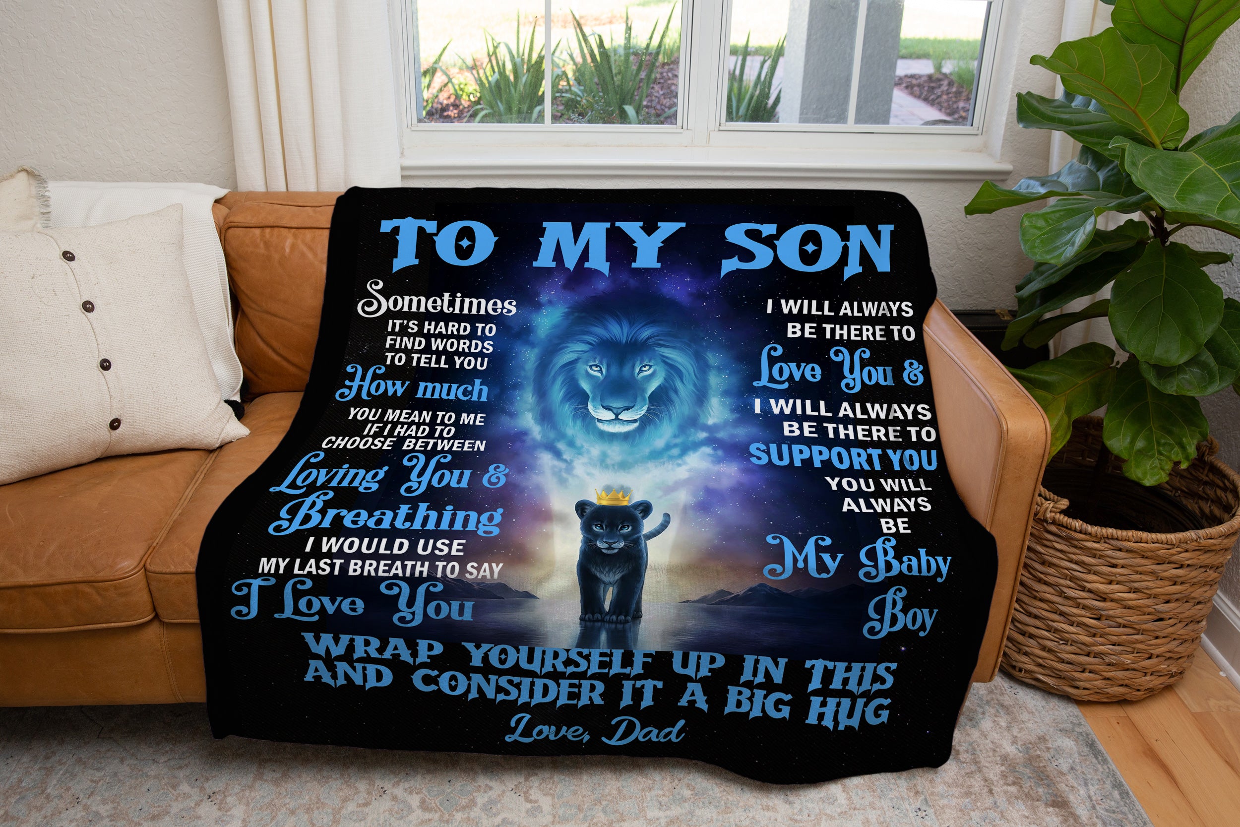 To My Son from Dad Wrap Yourself Fleece Blanket 50x60 Boast N