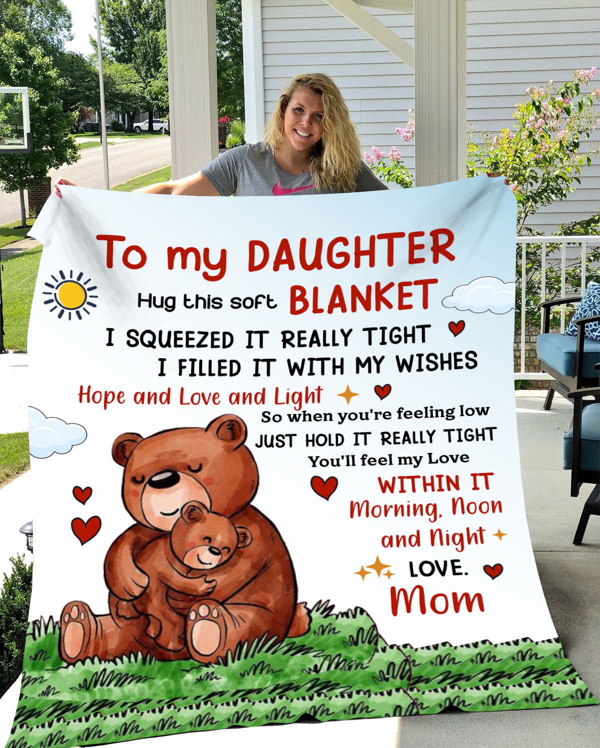 To My Daughter Mom Hope Love Light Blanket 50x60