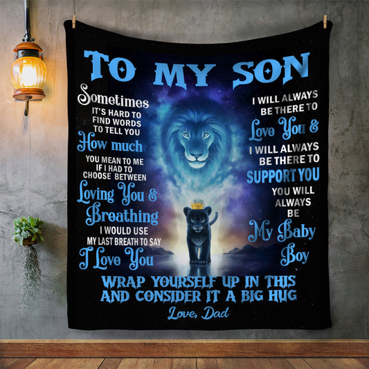 To My Son from Dad - Wrap Yourself Fleece Blanket 50x60