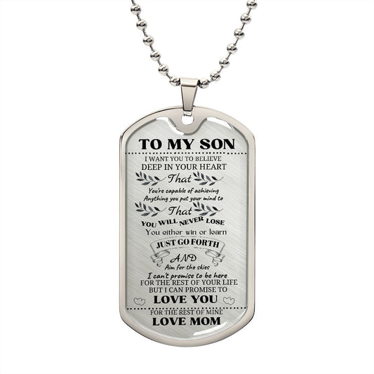 To My Son From Mom - Just Go Forth - Dog Tag Necklace
