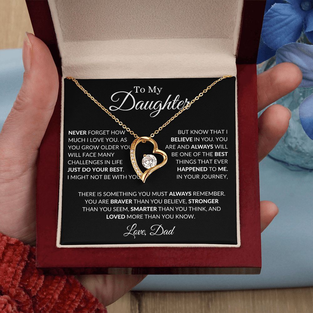 To My Daughter I Love You - Dad - Forever Love Necklace