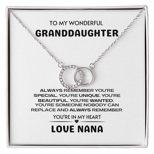 To My Wonderful Granddaughter Love Nana Perfect Pair Necklace