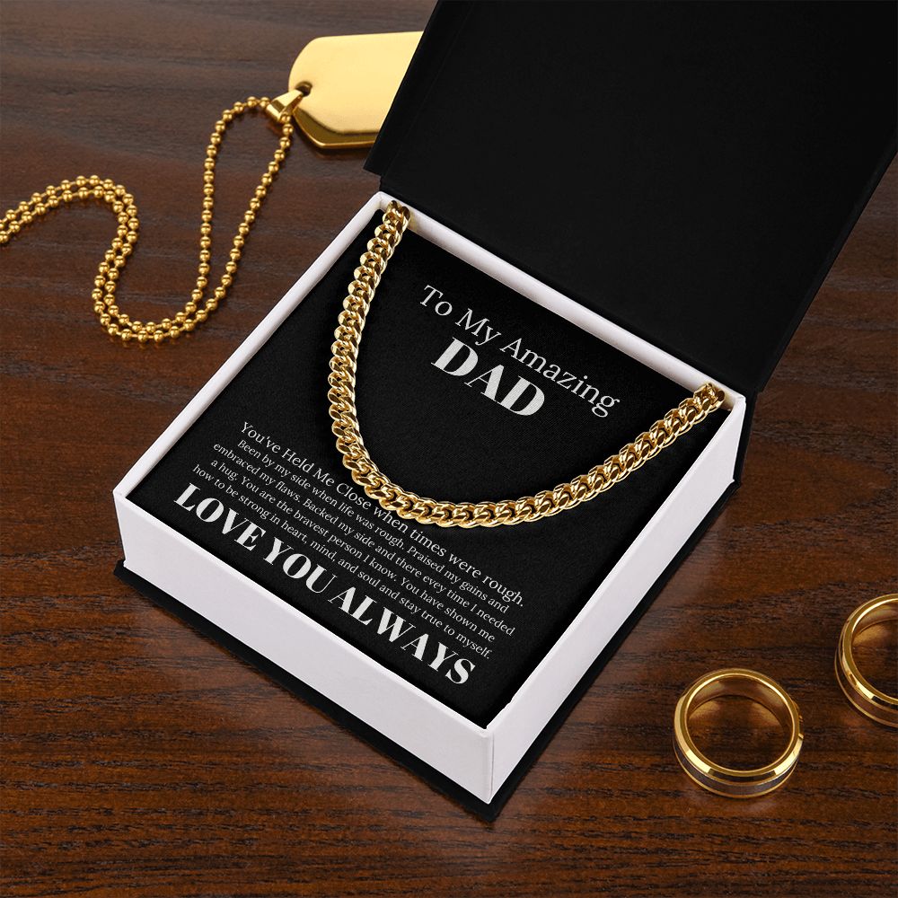 To My Amazing Dad Bravest Person Cuban Link Chain