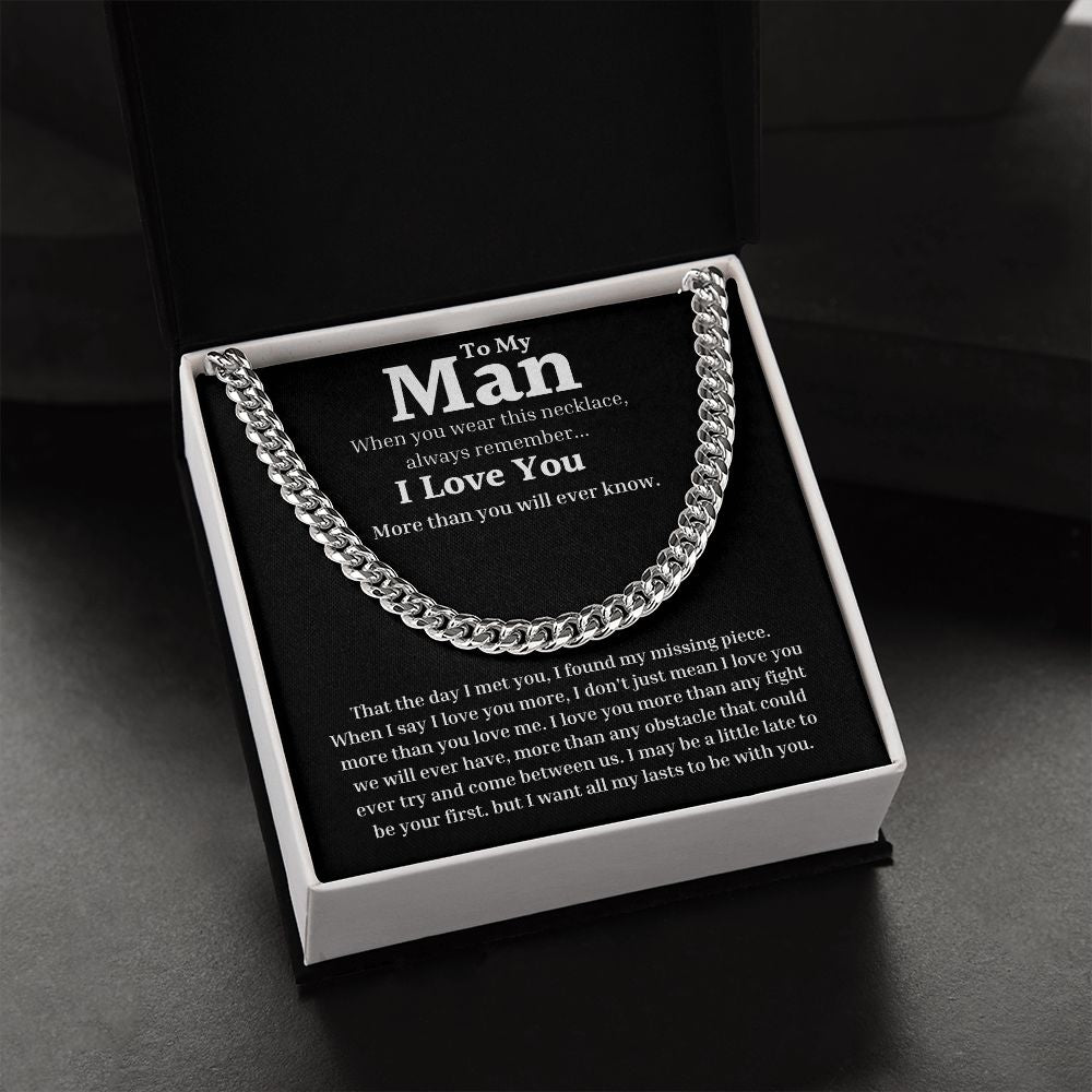 To My Man - Day I Met You - Cuban Link Chain