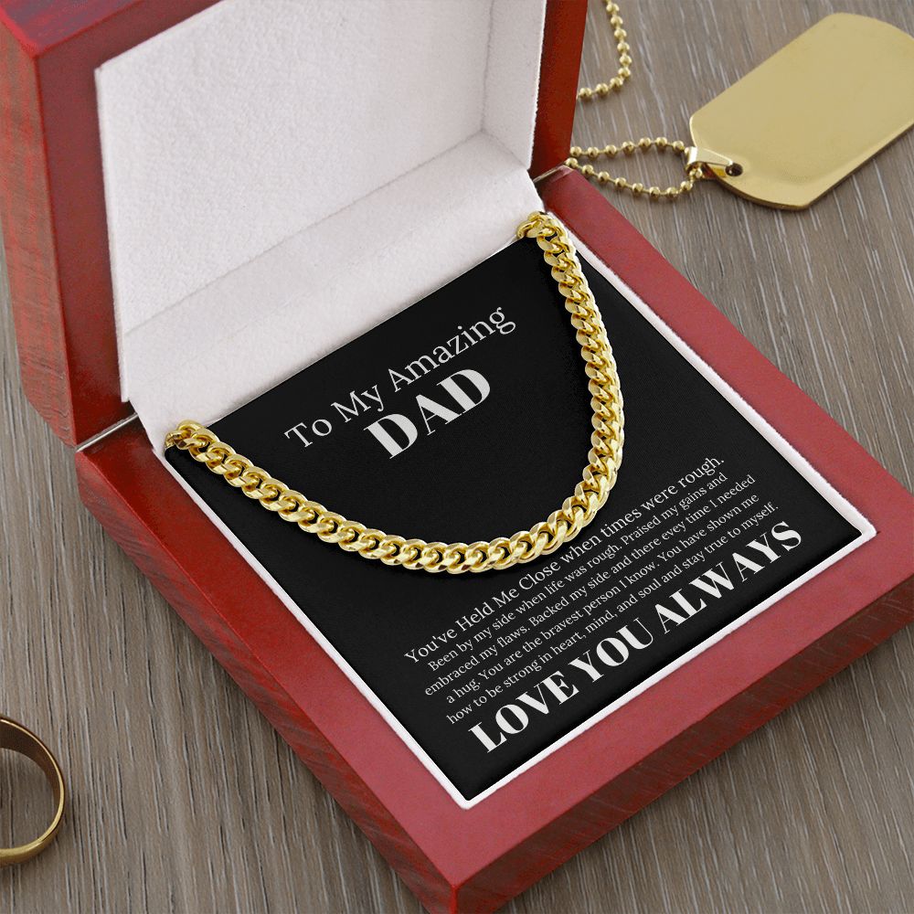 To My Amazing Dad Bravest Person Cuban Link Chain