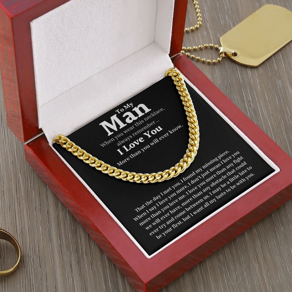 To My Man - Day I Met You - Cuban Link Chain