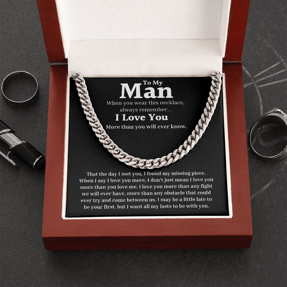 To My Man - Day I Met You - Cuban Link Chain