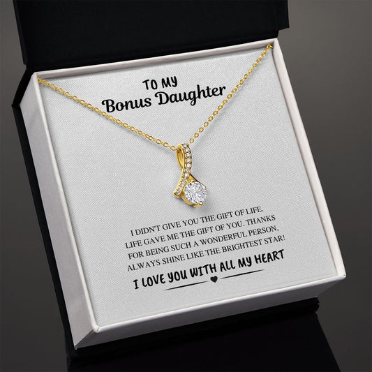 To The Best Bonus Daughter Gift of You Alluring Beauty Necklace