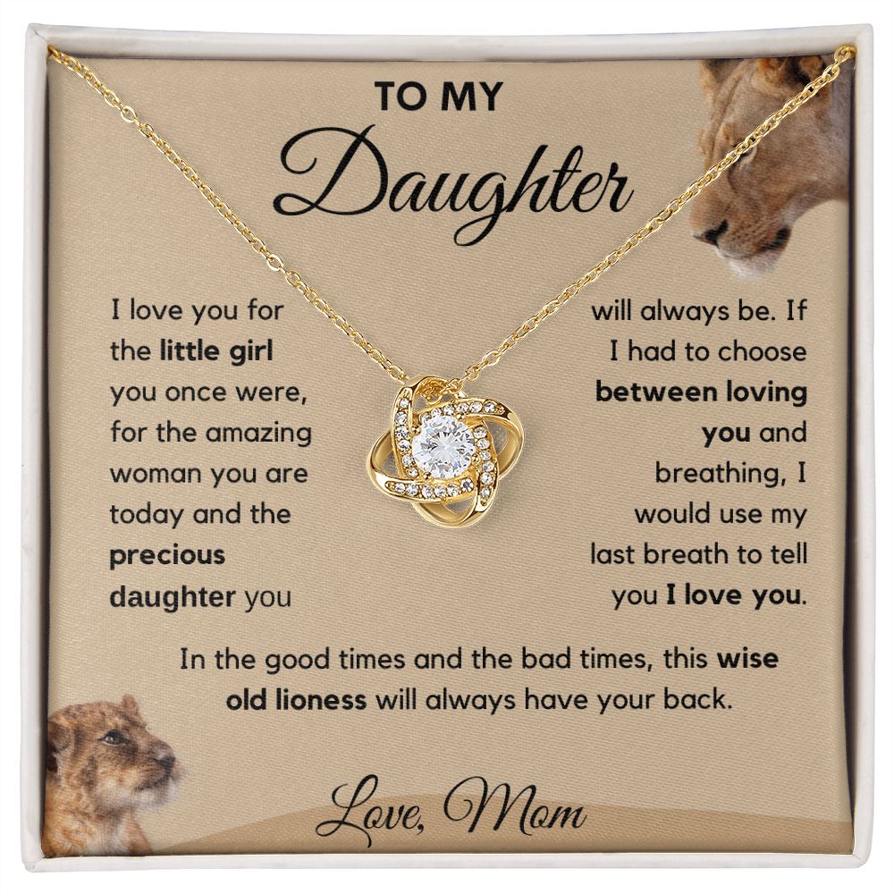 To My Daughter - Always Have Your Back - Love Knot Necklace
