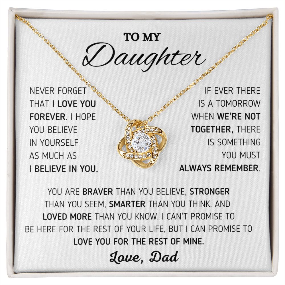To My Beautiful Daughter - Love You Forever - Love Knot Necklace