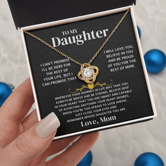To My Daughter - Promise - Love Knot Necklace