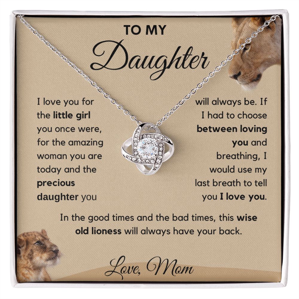 To My Daughter - Always Have Your Back - Love Knot Necklace