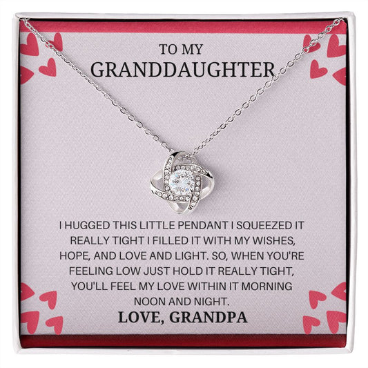 Granddaughter - My Love Grandpa - Love Knot Necklace