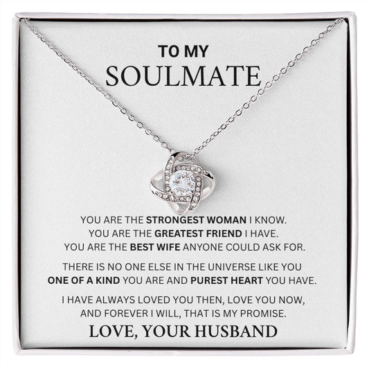 To My Soulmate Greatest Friend Love Knot Necklace