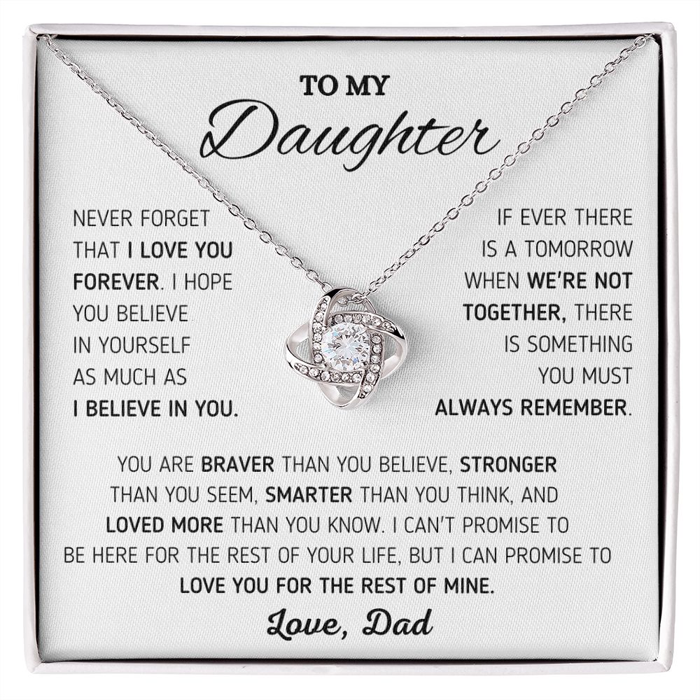 To My Beautiful Daughter - Love You Forever - Love Knot Necklace