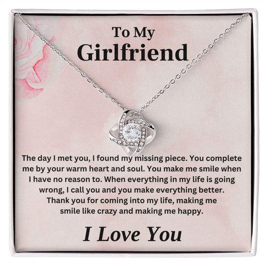 To My Girlfriend - Make Me Smile - Love Knot Necklace