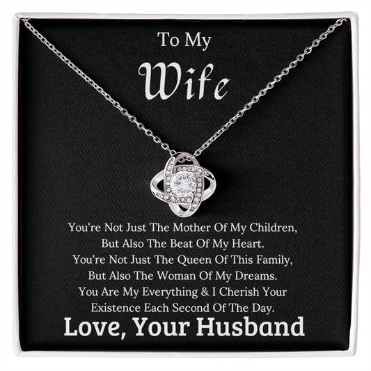 To My Wife Beat of My Heart Love Knot Necklace