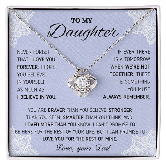 To My Daughter - Remember Your Dad - Love Knot Necklace