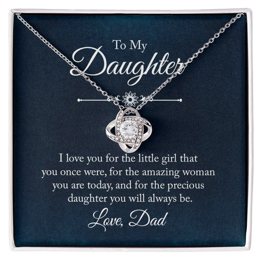 To My Daughter - Precious Daughter - Love Knot Necklace