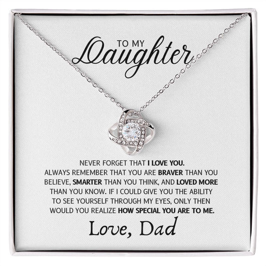 To My Daughter - How Special You Are to Me - Love Knot Necklace