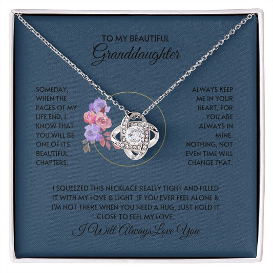 To My Beautiful Granddaughter Beautiful Chapters Love Knot Necklace
